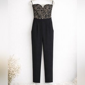 Express Black Lace Bustier Jumpsuit